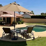 New Desert Oasis!! 3 Bedrooms, 1 Studio, 2 1/2 Bathrooms, Pool, Spa And Gorgeous Backyard!!